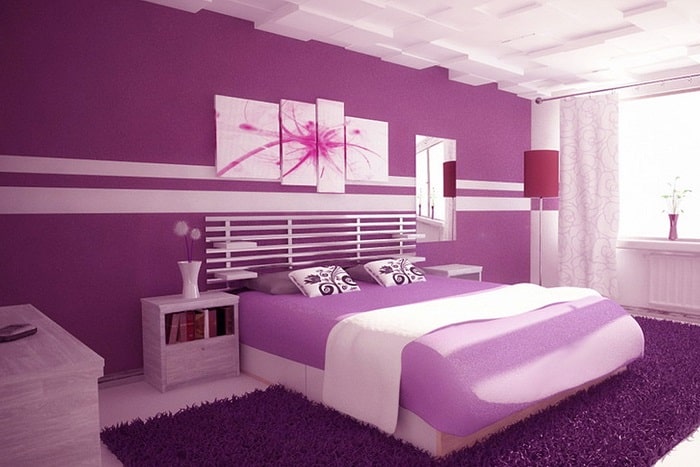 phòng ngủ màu tím 1