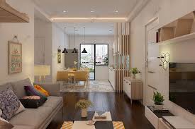 phòng khách liền bếp 15m2