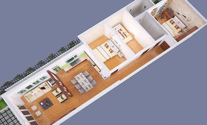 mẫu nhà cấp 4 ngang 6m