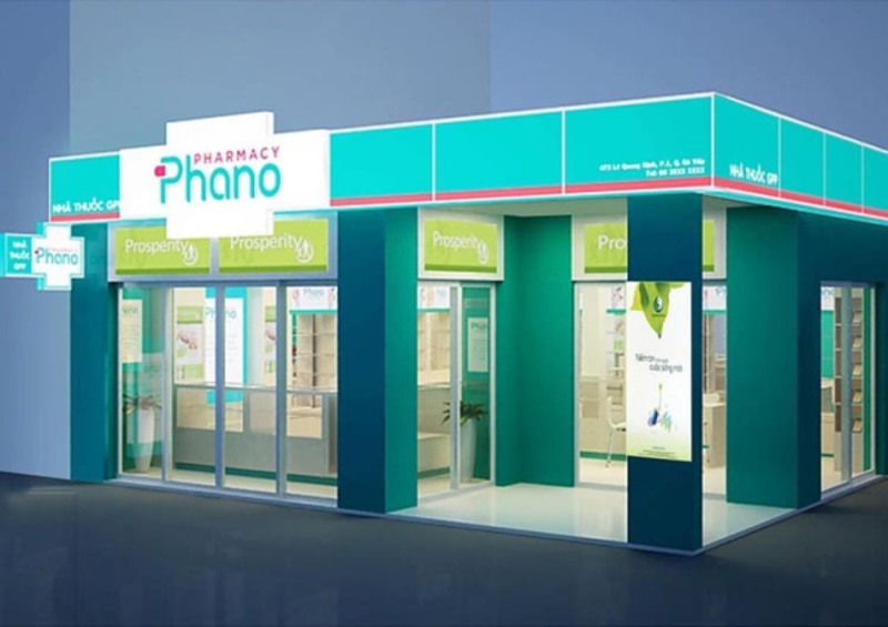thiết kế nhà thuốc 2 mặt tiền