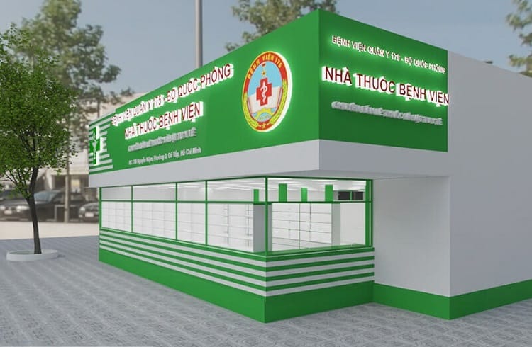 thiết kế nhà thuốc 2 mặt tiền