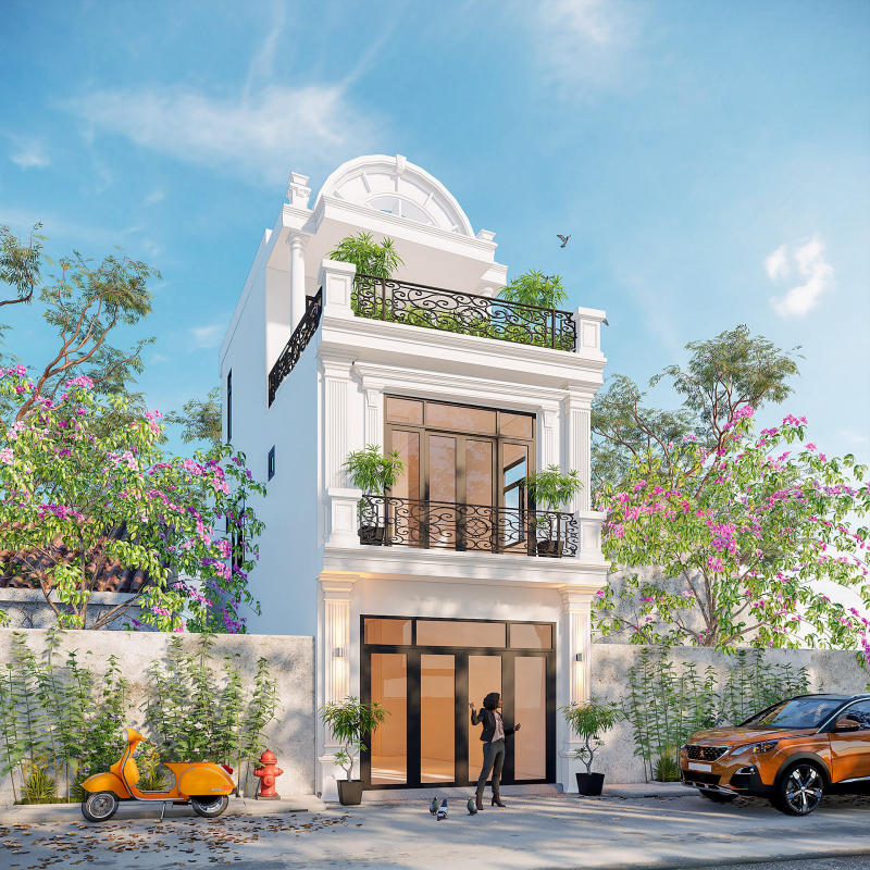 thiết kế nội thất nhà phố 2 tầng