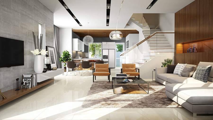 thiết kế nội thất nhà phố 2 tầng