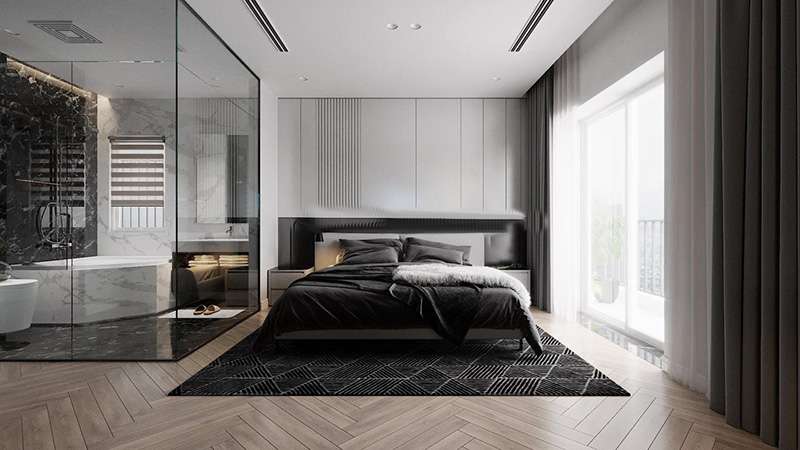 thiết kế phòng ngủ 15m2 phong cách hiện đại